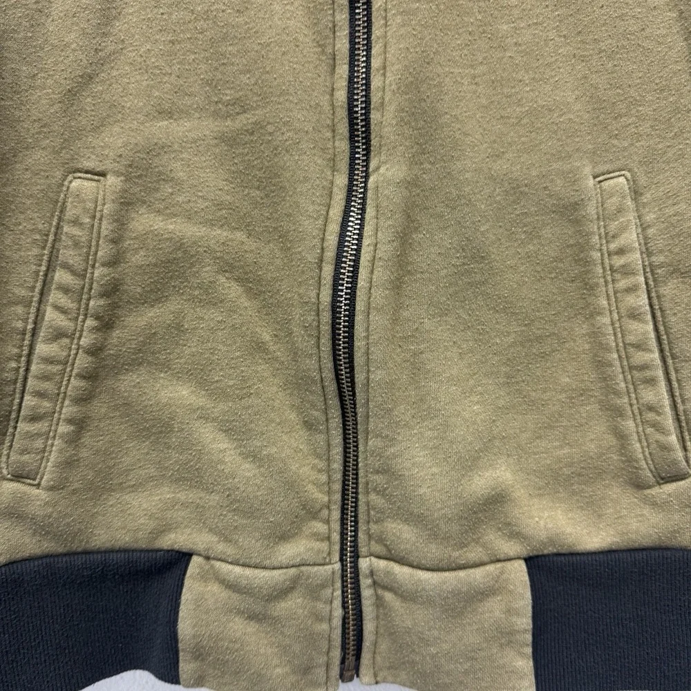 Next Level Apparel Jacket Men Small Olive Green Black Bomber Full Zip Sweatshirt